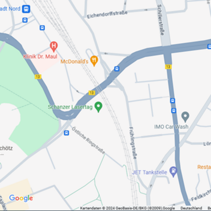 Quelle: Google maps; eigene Bearbeitung – Mit Sensoren ausgestattete KIVI-Kreuzungen